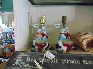 lot 3479 image: Pair of Rabbit lamps