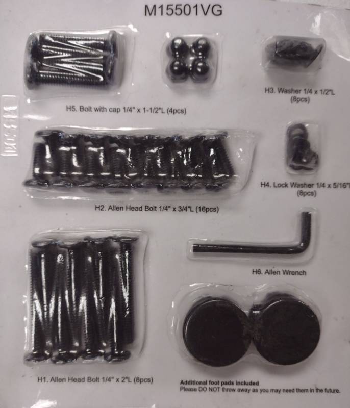 lot 258 image: M15501VG Hardware Kit with Allen Wrench