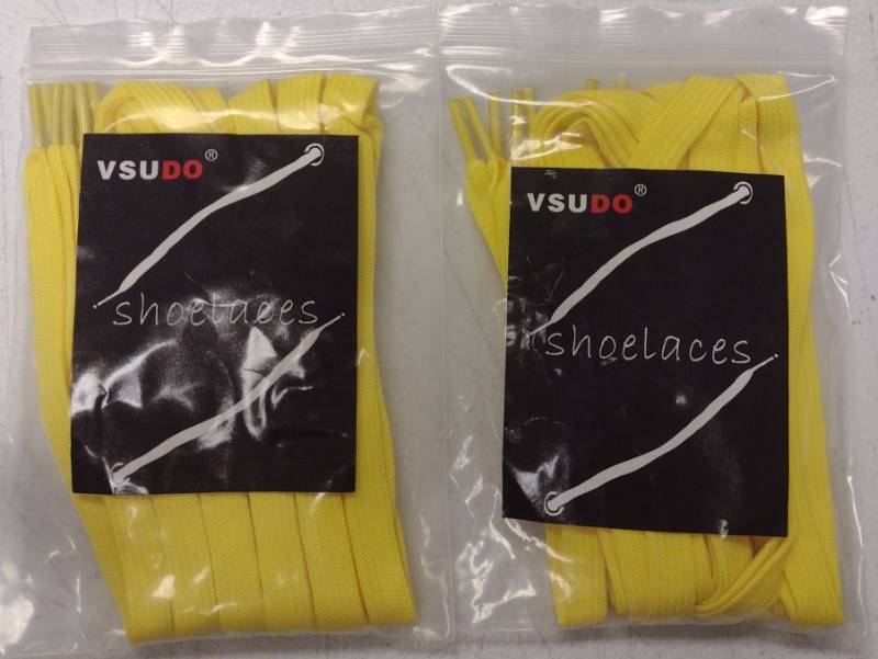 lot 206 image: VSUDO 4 Pairs 516 Fine Weave Flat Shoe Lace Shoestring for Running Athletic Sneaker