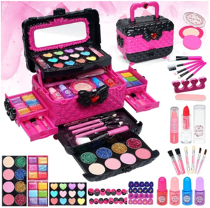 lot 202 image: Girls Deluxe Makeup Kit Play Set with Carrying Case