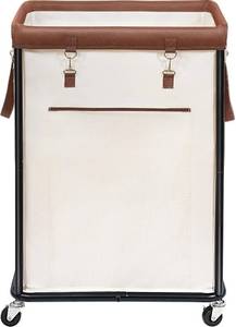 lot 291563 image: STORAGE MANIAC Large Laundry Basket with Wheels 160L Rolling Laundry Hamper Laundry Cart with Metal Frame and Removable Bag, Clothes Hamper for Bedroom, Bathroom, Dorm Room, Laundry Room, Beige