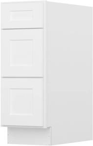 lot 291590 image: Retails for $242 Furinno Shaker Drawer Base Kitchen Cabinet with 3-Drawers, Ready to Assemble, 24 D x 12 W x 34.5 H, White