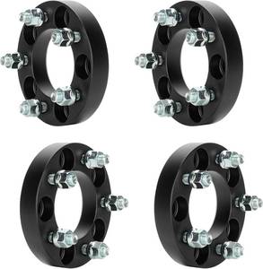 lot 391625 image: 4pcs 5x4.5 1 (25.4mm) Wheel Spacers 82.5mm Bore for Jeep Wrangler TJ YJ TJ XJ MJ KJ, 12-20 Studs 5 Lugs Wheel Adapters fits Ford Mustang Ranger Explorer Dakota, 5x114.3mm, Not Hubcentric