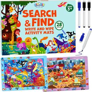 lot 391629 image: BenBen Preschool Learning Activities, 28 Pages, Search and Find Books, Travel Game for Road Trip, Kindergarten Educational Toys, Birthday Gift for Kids Toddlers Ages 3 4 5 6