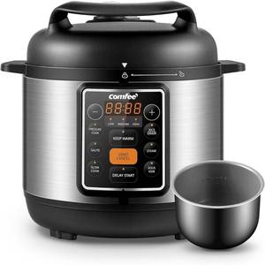 lot 391633 image: COMFEE  7-in-1 Small Electric Pressure Cooker, Slow Cooker, Steamer, Saut , Sous Vide, Warmer, Multi Cooker with Natural Ceramic Coated Non-Stick Pot, 3 Quarts