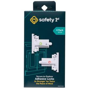 lot 391639 image: Safety 1st - Secure-to-Explore Adhesive Cabinet Locks Baby Proofing, Child Locks for Cabinets and Drawers (4 Locks), White