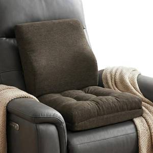 lot 491857 image: baibu Memory Foam Small Recliner Cushions with Lumbar Support Pillow Set, 18x16x4 Inch Dual-Layer Design Non-Slip Recliner Seat Cushion & Back Support Pillow for Reduce Hip & Lumbar Pain, Brown