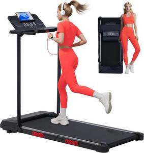 lot 187259 image: Retails for $180 Electric Walking Pad with Handle Bar, 0.6-10MPH Portable Walkingp Pads Treadmills with Handles for Home Apartment Small, 3.5HP Foldable Folding Compact Treadmill for Small Spaces, LED Display, 400LBS