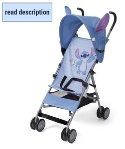 lot 191706 image: Disney 3D Character Umbrella Stroller - Stitch Ultra-Compact, Forward Facing Seat, Metal Frame, 40lb Capacity