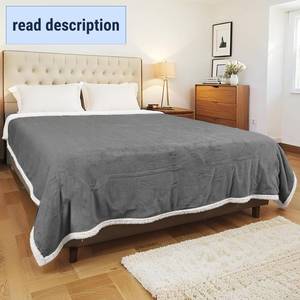 lot 291565 image: Electric Heated Blanket Twin Size 62x84 Inch - Super Soft Flannel, 10 Heat Settings, 1-12H Auto Shut Off, Machine Washable, Safe for Overnight Use(Light Grey)