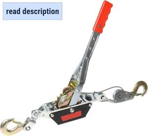 lot 291578 image: Come Along Winch, 2 Ton (4400 Lbs) Pulling Capacity with 7FT Steel Cable, Heavy Duty Hand Winch Tool with Dual Gears & 2 Hooks for Vehicle Towing, Road Recovery, Fence Stretching