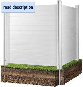 lot 491863 image: Retails for $130 VEVOR Outdoor Privacy Screens, 50 W x 50 H Air Conditioner Fence, Pool Equipment Enclosure, Horizontal Vinyl Privacy Fence, Perfect to Enclose Trash Can and AC Units (2-Panel)