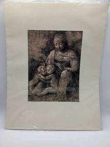Vintage Madonna, Christ Child & St. John the Baptist Framed Religious Art Print