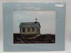 lot 4018 image: Schools Out by Mel Bartz - Stone Schoolhouse Photo Matted Print