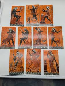 lot 4023 image: Greek Style Terra Cotta Tone Art Print Postcard Collection