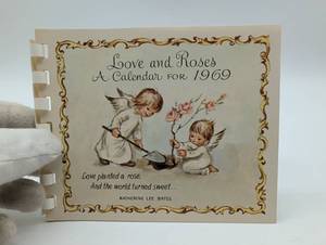 lot 4024 image: 1969 Love and Roses Calendar with Angel Illustrations