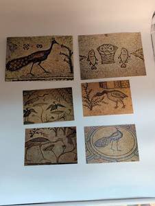 lot 4029 image: Roman Style Bird Mosaic Art Prints