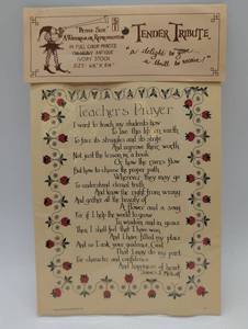 lot 4032 image: 1976 Stevenson Industries Teachers Prayer Print