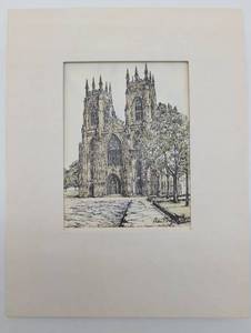 lot 4033 image: York Minster Cathedral Sketch by Alan Bhowe - Matted