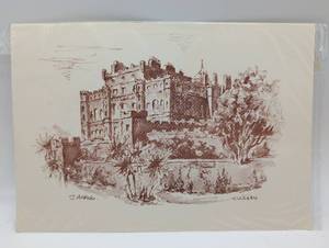lot 4048 image: Culzean Castle Drawing Print - Artist J. Arnold