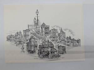 lot 4056 image: San Francisco Victorians Architectural Print by Al Cizek