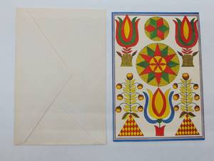 lot 4061 image: Pennsylvania Dutch Folk Art Print Greeting Card