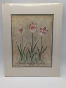 lot 4070 image: Pink Bloom by Debra Lake - Matted Art Print