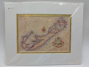 lot 4072 image: Decorative Bermuda Island Map Print