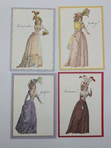 lot 4082 image: 18th Century Womens Fashion Illustration Print Set