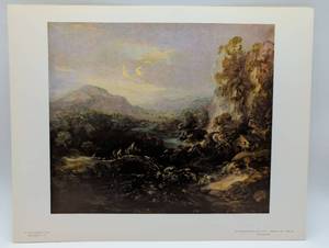 lot 4087 image: Gainsborough Landscape with Bridge Art Print