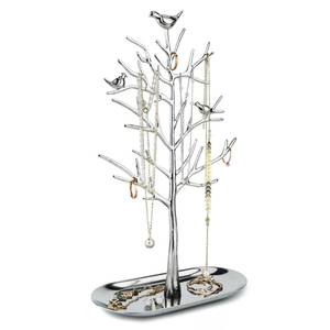 lot 26024 image: Branch Jewelry Rack with metal tray, Luxury color, Tree Tower Rack Hanging Organizer for Ring Earrings Necklace Bracelet, Suitable for living rooms, bathrooms, offices, etc. - Retail $23