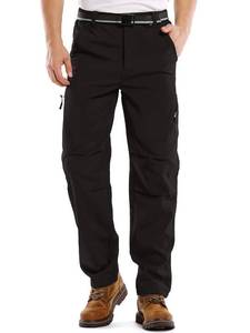 lot 26039 image: Jessie Kidden Mens Waterproof Hiking Pants, Outdoor Snow Ski Fishing Fleece Lined Insulated Soft Shell Winter Pants (6070 Black,42) - Retail $40