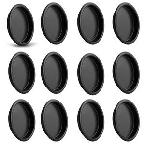 lot 26054 image: 12 Pack Closet Door Finger Pulls, 2-116 Round Sliding Handles, Bypass Pulls Recessed Door Pulls, Cabinet Pulls, Pocket, Easy Snap No Drill, Matte Black - Retail $10