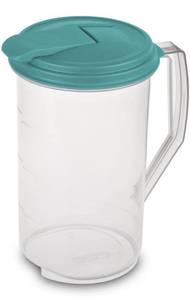 lot 26058 image: STERILITE 04860906 Beverage Pitcher, Round, BPA-Free Plastic, 2-Qts. - Quantity 1 - Retail $10