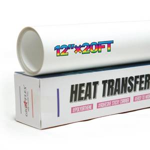 lot 26069 image: PU Heat Transfer Vinyl 12x20ft Roll White �� HTV for Cricut, Silhouette, Iron On T-Shirts, Bags & DIY Projects Durable, Easy to Cut & WeedSoft Finish (White, 12x20ft) - Retail $13