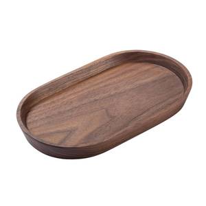 lot 26083 image: Wooden Mini Serving Tray for Parties, Tea&Coffee Table Tray, Small Oval Wood Plate for Fruit&Snacks, Decorative Tray for Jewelry Key Coin, Tray for Bathroom (Walnut, 7.8x4.66) - Retail $14