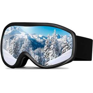 lot 26086 image: Ski Goggles OTG for Men Women, Anti-Fog Snowboard Goggles UV400 Protection Snow Goggles for Adult Youth (Black scratches on glasses) - Retail $17
