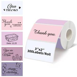 lot 26102 image: 3 x 2 Thermal Labels, Self-Adhesive Rectangle Thermal Printer Sticker, for Price, Barcode, Mailing, Name��Pink Gradient�� - Retail $8