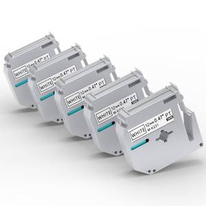 lot 26131 image: 5 Pack M-K231 M Tape 12mm Compatible with M-K231s Brother Label Tape Black on White 0.47 Inch for P Touch PT-M95 PT95 PT65 PT-65 PT70 PT85 PT90 Label Maker Tape Refill - Retail $12