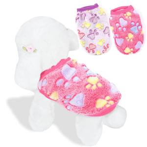 lot 26138 image: 2 Pack Dog Sweaters for Small Dogs Girl Boy Winter Fleece Dogs Clothes Cute Warm Puppy Sweater Chihuahua Teacup Dog Clothes Pet Outfit Pink Blue (Purple, X-Small(for 3.5-6lb)) - Retail $13