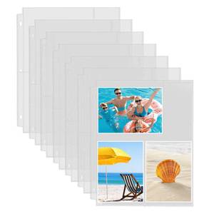 lot 26144 image: 30 Pack Photo Sleeves for 3 Ring Binder - (4x6, for 180 Photos), Archival Page Protectors, Clear Plastic Refill Pages, Postcard Sleeves, Acid-Free - Retail $7