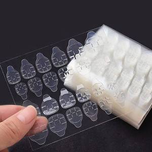 lot 26149 image: 1200 Pcs 50 Sheets Double Side Glue Nail Sticker for Press on Nail Sticky Tabs, Waterproof Breathable False Nail Tips Jelly Adhesive Tabs Nail Glue - Retail $11
