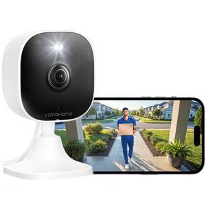 lot 26153 image: 4MP Cameras for Home Security with Audio and Video, Indoor Security Camera for Baby Monitor, 2.4g5g Outdoor Cameras for HousePetBaby, Plug and Play, Support 128G Card Storage (Not Included), Wired - Retail $15