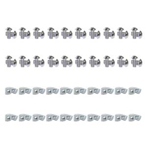 lot 26157 image: 1010 Series Aluminum Extrusion Profiles Fastener T-Solt Nuts and Bolts, 40pcs 10 Hardware Slide Nuts Hex Screw for 1 Inch x 1 Inch Aluminum Extruded Profile Rail - Retail $19