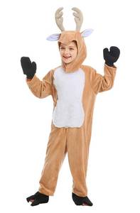 lot 26179 image: Kids Reindeer Costume Christmas Animals Cosplay Onesies for Boys and Girls(Deer, 5-6 Years) - Retail $20