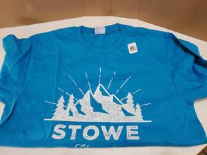 lot 26186 image: Retro Stowe Vermont VT Mountains Ski T-Shirt size M - Retail $17