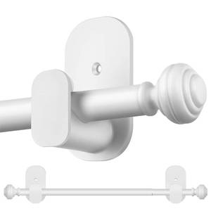 lot 26206 image: Curtain Rods No Drilling for Windows 32 to 86 Inches, 58 Inch No Drill Renter Friendly Curtain Rod without Drilling with 3M Adhesive Brackets, CREAM - Retail $16
