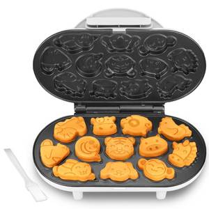 lot 26221 image: Animal Mini Waffle Maker for Kids, Mini Pancakes Maker Machine with 12 Different Animal Pancake Molds, Small Waffle Maker Iron, Excellent Christmas Gift for Kids & Adult - Retail $41