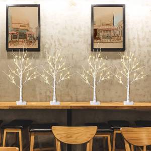 lot 26222 image: Easter Decorations for The Home, 2FT Easter Tree with LED Lights, Warm White Tree Lamp, Fairy Light Spirit Tree for Room Inside Fireplace Decor, Battery Powered, Timer (4PK) - Retail $30