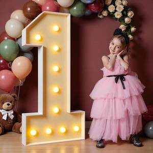 lot 26223 image: 4FT Marquee Numbers, Light Up Numbers for 1st 21st Birthday Decorations, light up letters Anniversary Party Decor, Mosaic Numbers for Balloons Number 1, Pre-Cut Foam Board Kit - Retail $30